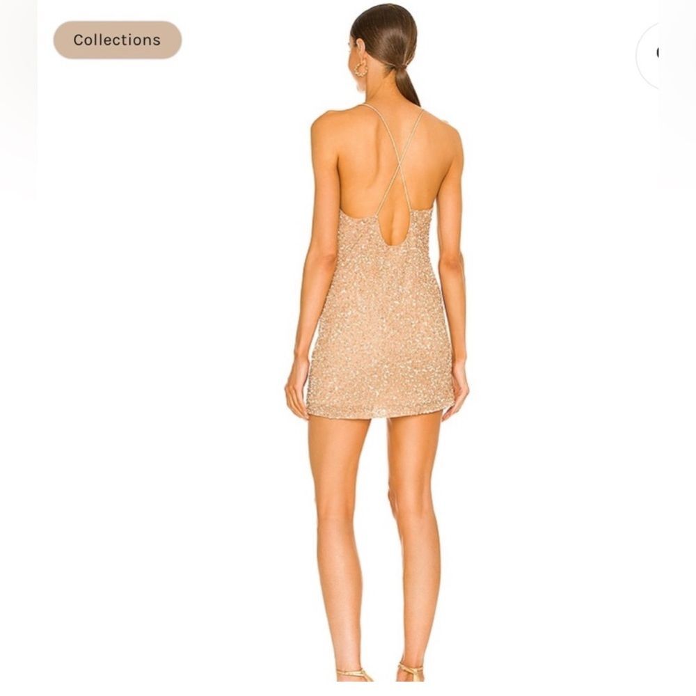 RETROFETE X REVOLVE MICH SEQUIN WOMEN'S DRESS NUDE L - Picture 4 of 16